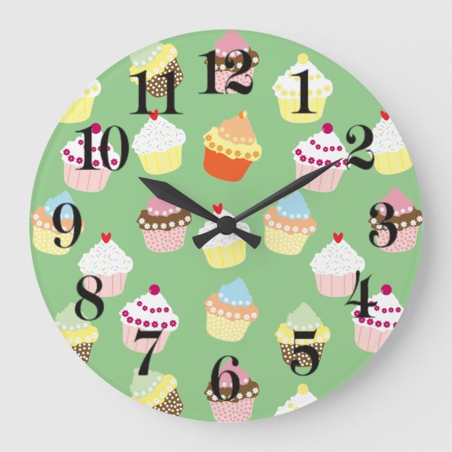 Grande Horloge Ronde Cupcakes Delicious Decorated Birthday (Recto)