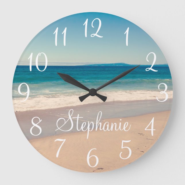 Grande Horloge Ronde Custom Beach Photo and Text (Recto)