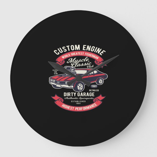 Grande Horloge Ronde custom engine muscle classic dirty garage (Recto)