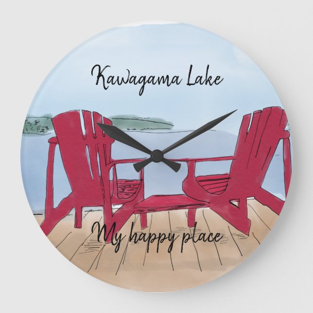 Grande Horloge Ronde Custom Lake View ""My Happy Place (Recto)