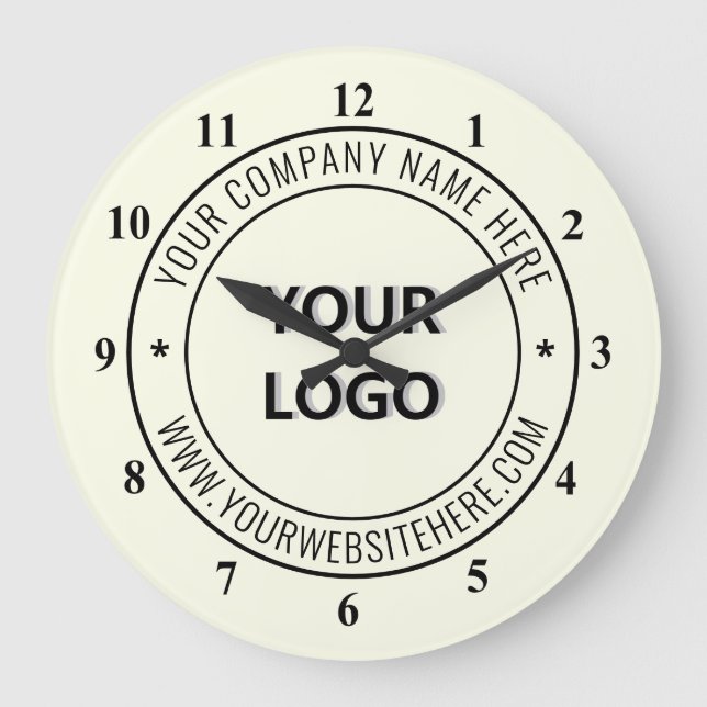 Grande Horloge Ronde Custom Logo Business Office Stamp - Personnel (Recto)