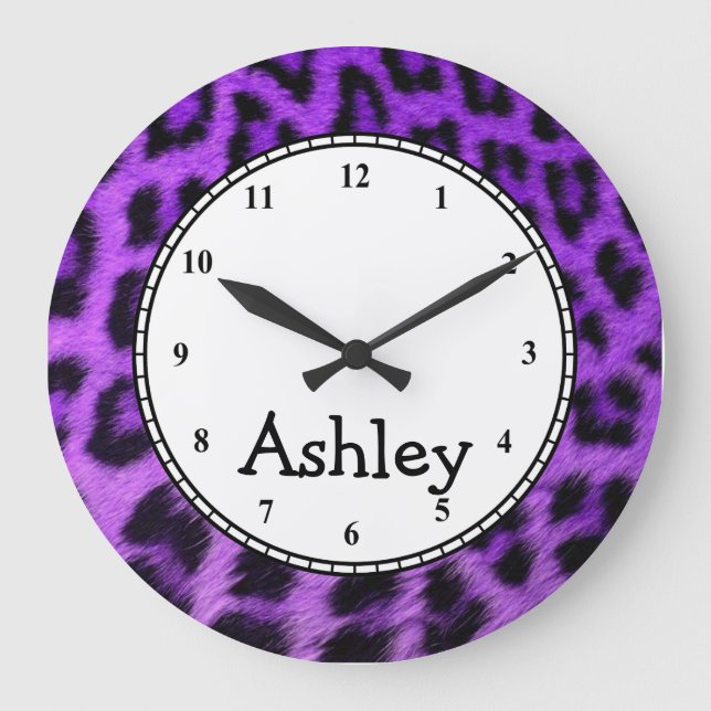 Grande Horloge Ronde Custom Round Purple Cheetah (Recto)
