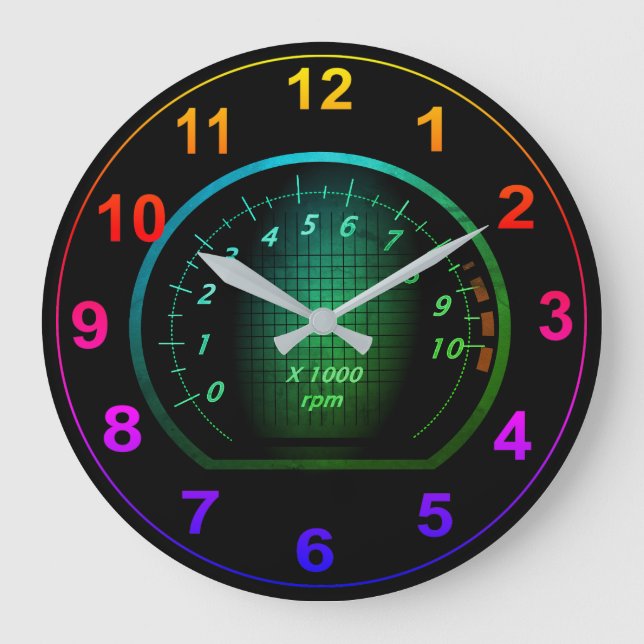 Grande Horloge Ronde Customisable Automotive Car Themed Clock (Recto)