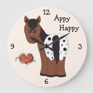 Grande Horloge Ronde Cute Appy Happy Blanket Appaloosa Horse