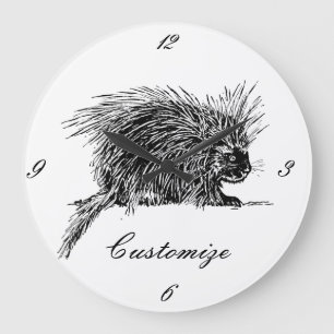 Grande Horloge Ronde Cute Bristly Hedgehog Thunder_Cove