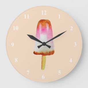 Grande Horloge Ronde Cute cola glace bloc pop art popsicle