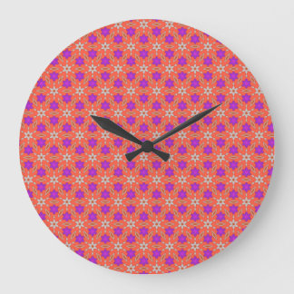 Grande Horloge Ronde Cute Daffodils Flowers and Diamonds Floral