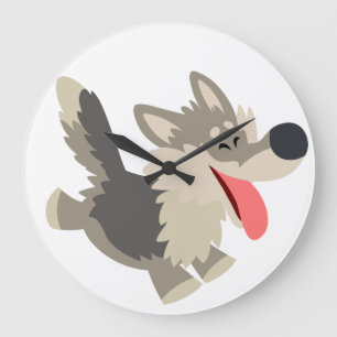 Grande Horloge Ronde Cute Frolicsome Dessin animé