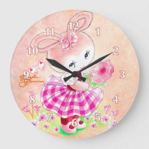 Grande Horloge Ronde Cute Girly