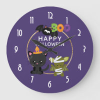 Cute Halloween Chat, chauve-souris et maman Boo