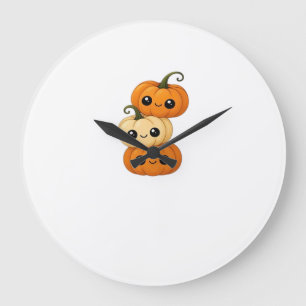 Grande Horloge Ronde Cute kawaii pumpkin trio Classic T-Shirt.png