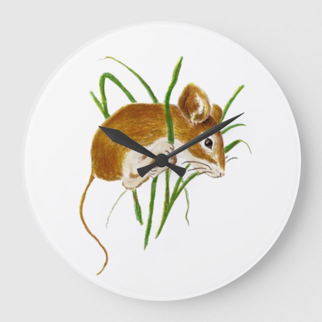 Grande Horloge Ronde Cute Little Mouse (Recto)