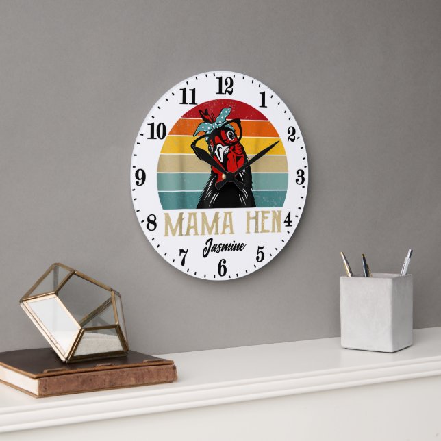 Grande Horloge Ronde Cute Mama, ajouter le nom (Bureau)