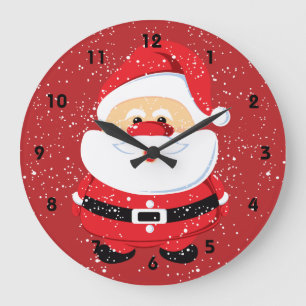 Grande Horloge Ronde Cute Noël du Père Noël