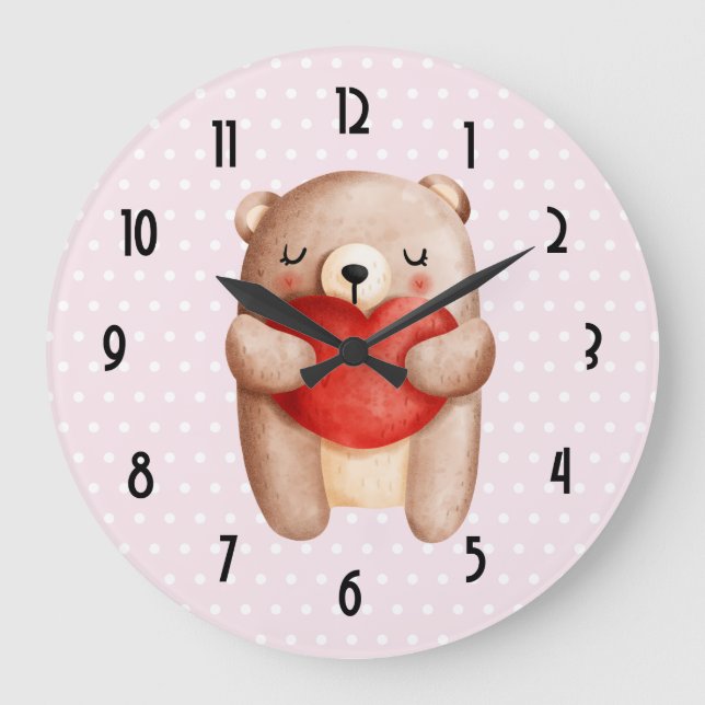 Grande Horloge Ronde Cute Teddy (Recto)