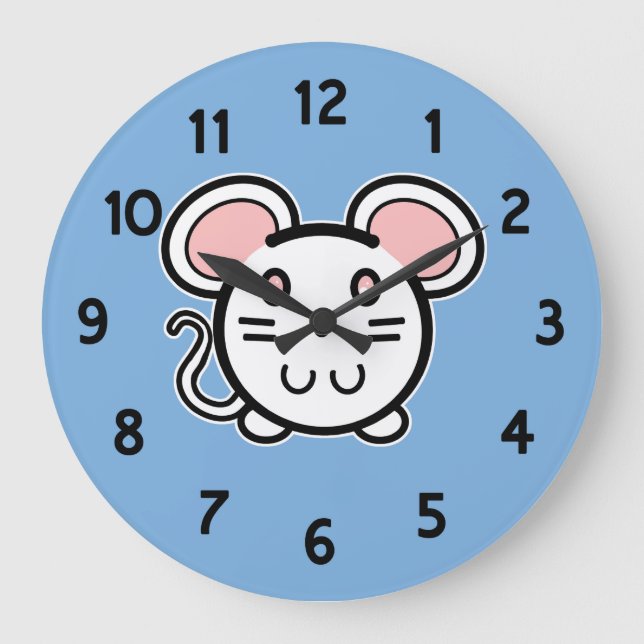 Grande Horloge Ronde Cute White Mousie (Recto)