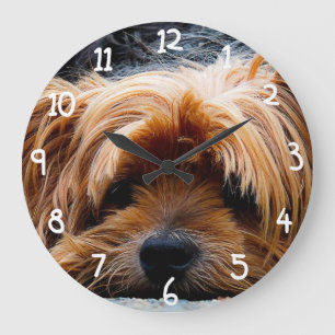 Grande Horloge Ronde Cute Yorkshire Terrier Dog