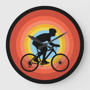 GRANDE HORLOGE RONDE CYCLING COUCHER DE SOLEIL VINTAGE 