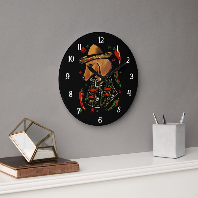 Grande Horloge Ronde Dachshund (Bureau)