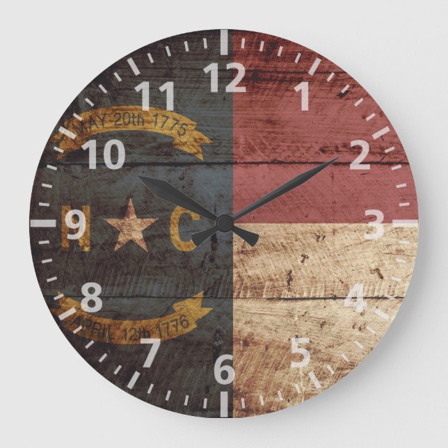 Grande Horloge Ronde Dagmar Carolina Flag on Old Wood Grain (Recto)