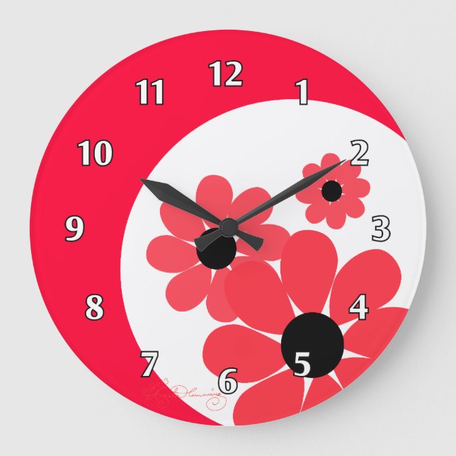 Grande Horloge Ronde Daisies de Girly (Recto)