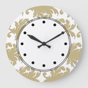 Grande Horloge Ronde Damask Wall Clocks