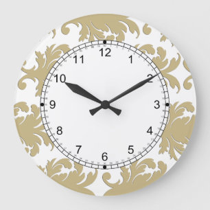 Grande Horloge Ronde Damask Wall Clocks