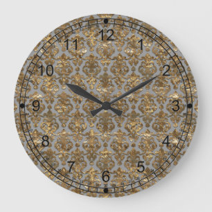 Grande Horloge Ronde Damassé élégante de Le Shantesa Gray