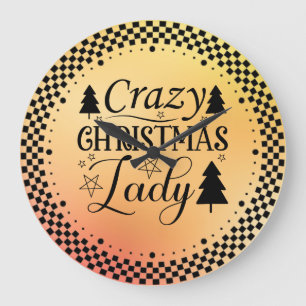 Grande Horloge Ronde Dame de Noël folle-45322