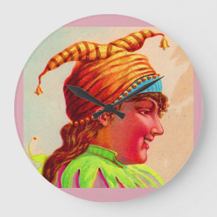 Grande Horloge Ronde Dame victorienne jester
