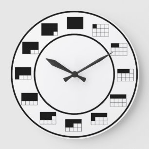 Grande Horloge Ronde Dans une fraction de temps :  par des twelths