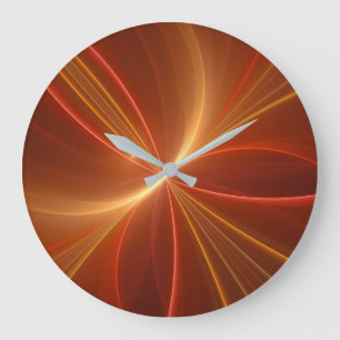 Grande Horloge Ronde Danse Avec La Lumière Moderne Art Fractal Abstrait