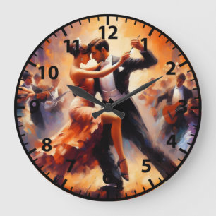 Grande Horloge Ronde Danse de salon Couple de danse swing