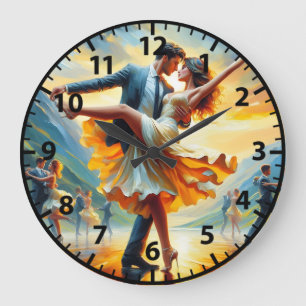 Grande Horloge Ronde Danse de salon Couple de danse swing