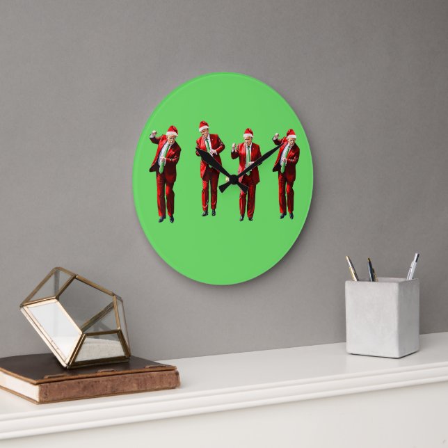 Grande Horloge Ronde Danser Donald Trump Noël MAGA (Bureau)
