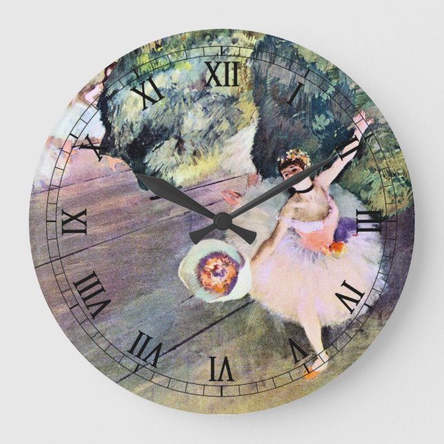 Grande Horloge Ronde Danseur avec un bouquet de fleurs d'Edgar Degas (Recto)