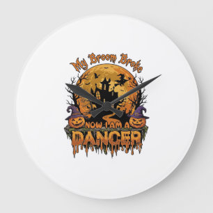 Grande Horloge Ronde Danseur de balai cassé Halloween maison hantée cit