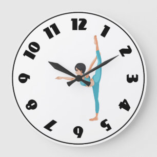 Grande Horloge Ronde Danseur étirant l'horloge