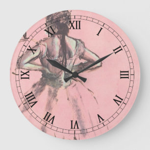 Grande Horloge Ronde Danseuse de dos, mains sur les hanches par Edgar D