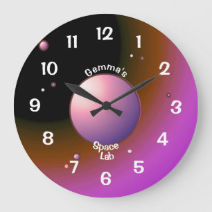 Grande Horloge Ronde  Dark Sky with Purple Moon Centre Children's Clock