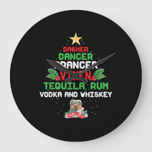 Grande Horloge Ronde Dasher Arbre Danseur Vixen Tequila Whiskey