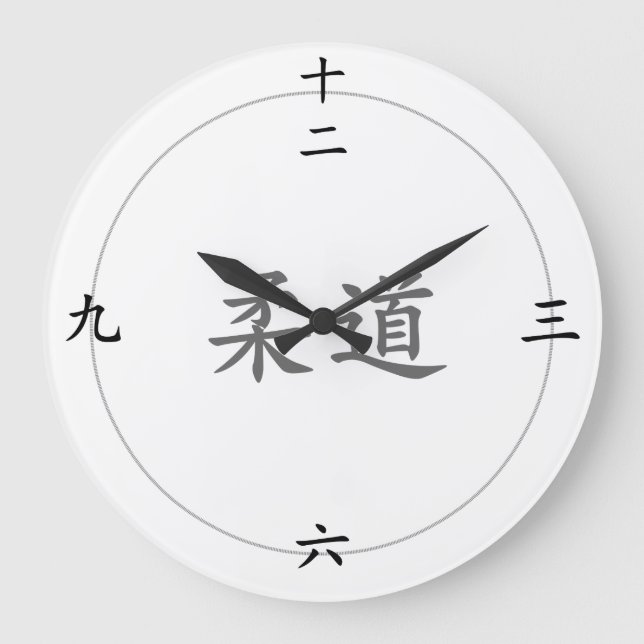 Grande horloge ronde de judo avec des nombres (Recto)