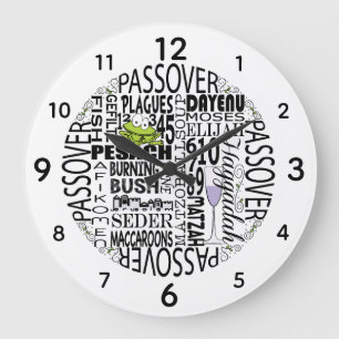 Grande horloge ronde de la Pâque "Dayenu"