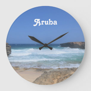 Grande Horloge Ronde De superbes vagues s'écrasent à Aruba