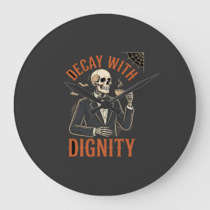 Grande Horloge Ronde Décayez avec dignité Café squelette vintage Hallow