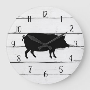 Grande Horloge Ronde Décodeur de Black Pig