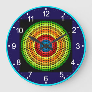 Grande Horloge Ronde Décor Abstrait Mandala Art Design-65904