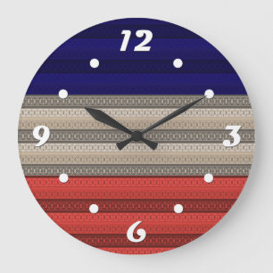 Grande Horloge Ronde Décor abstrait sans couture rétro vintage