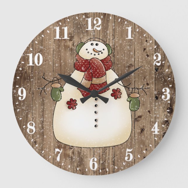 Grande Horloge Ronde Décor des Fêtes de Fête des neiges du Pays (Recto)