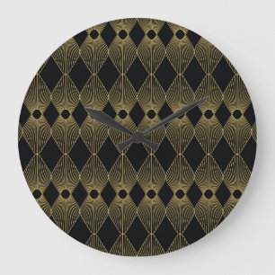 Grande Horloge Ronde Décoration Art Déco Motif sans odeur